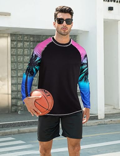 Miniatura 2 de Goodstoworld Camiseta de protección contra erupciones con estampado de moda UPF 50+ para hombre, para natación, pesca, surf, buceo