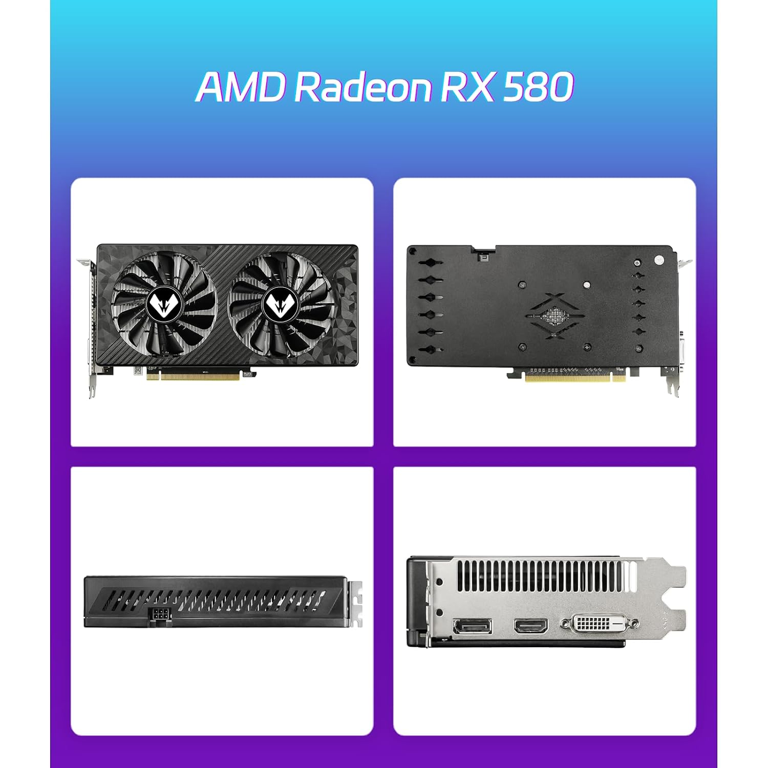 71FryEmw0cL._SL1500_ MOUGOL AMD Radeon RX 580 8GB GDDR5 Gaming Graphics Card HDMI/DP/DVI - Black
