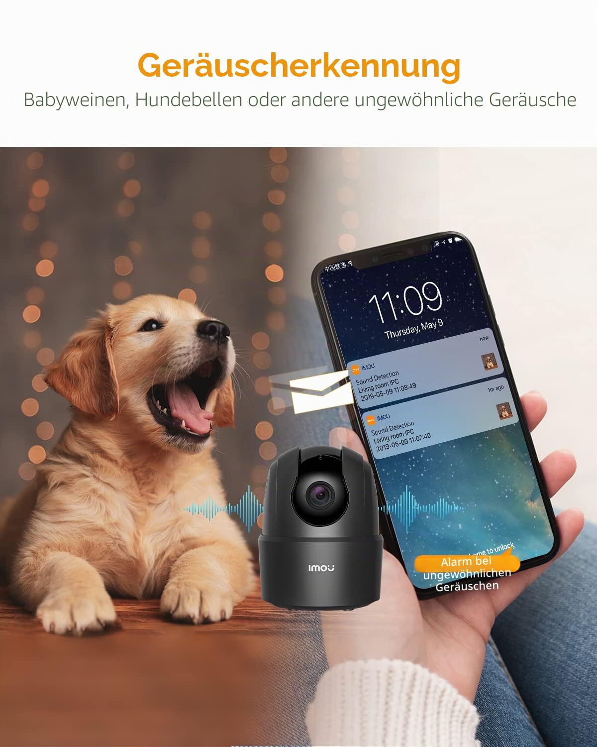 Imou 360 Grad WiFi Überwachungskamera Schwarz, 1080P Full HD, Domo Kamera, Nachtsicht, Privatsphäre-Modus, Kamera, Alexa Google Assistant, Bewegungserkennung & Menschenerkennung, 2-Wege-Audio