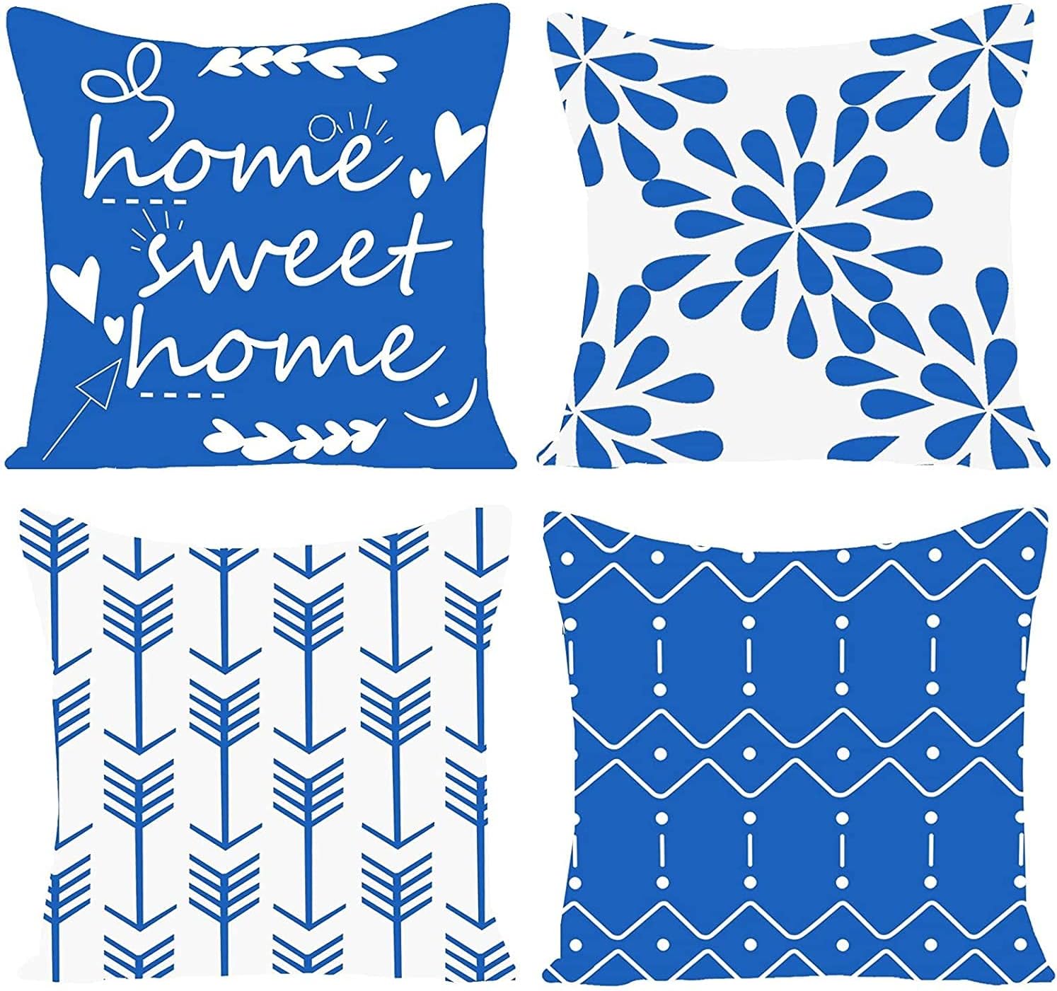 WILPROO Home Sweet Home Decorative Abstract Sofa Throw Pillow Covers, Geometric Outdoor Cotton Linen Pillow Case for Couch Bed Car (Red, 22x22 Inch,Set of 4) : Home & Kitchen