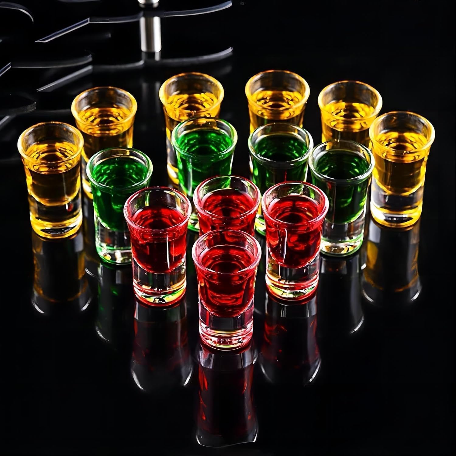 72-Pack 1 OZ Glass Shot Glasses set with 10 Pourers - Heavy Base shot Glasses bulk for Bar, Party, and Gifts