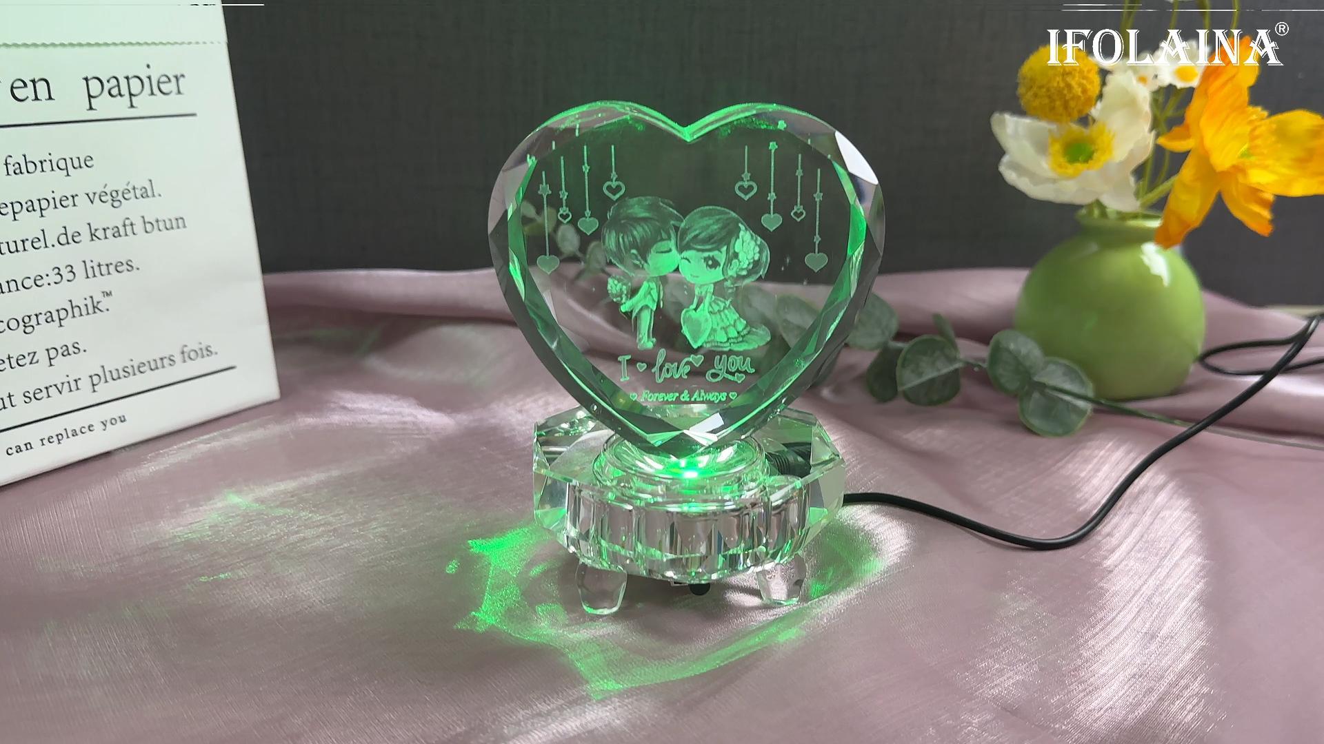 Amazon.com: IFOLAINA Crystal LED Light Base Multicolor Changing