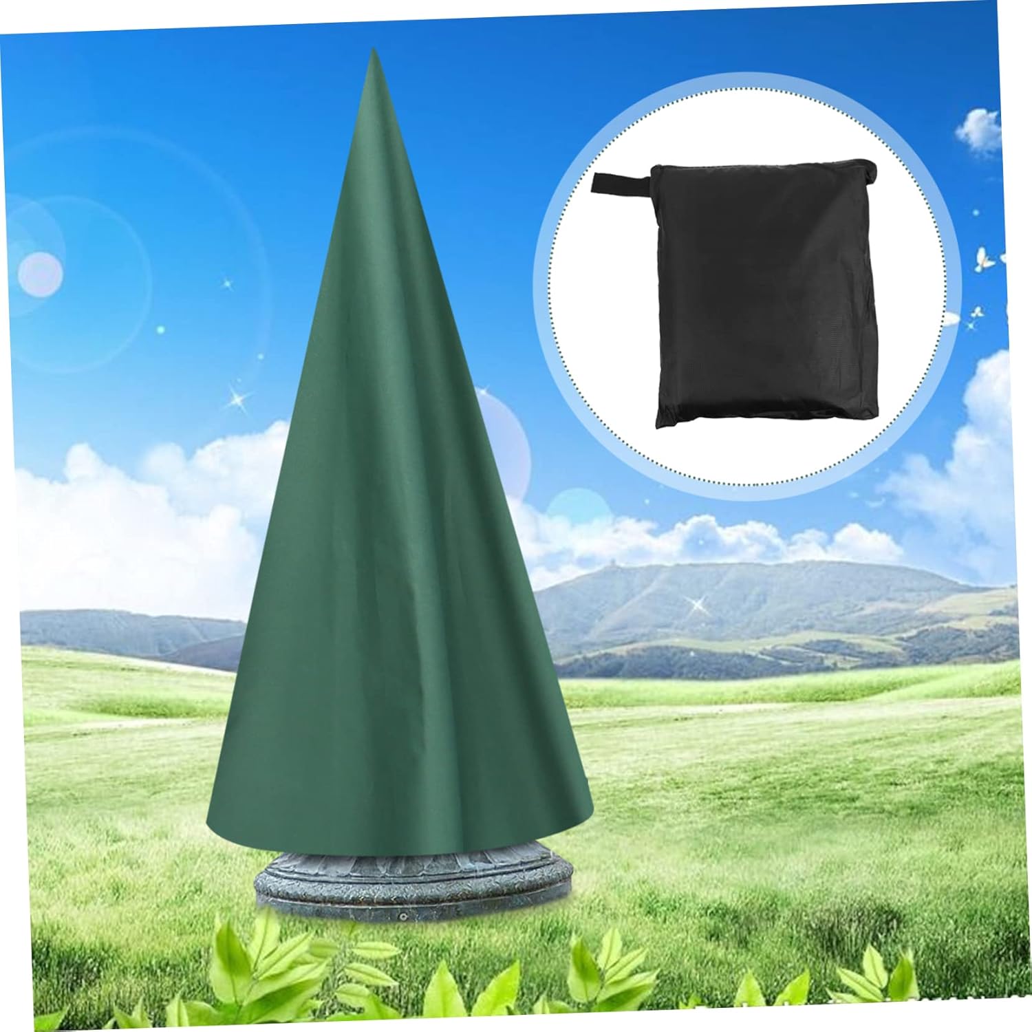 BESPORTBLE Fountain Cover Heavy Duty Oxford Full Coverage Outdoor Fountain Protector Easy to Install Green for Garden Statues and Water Features