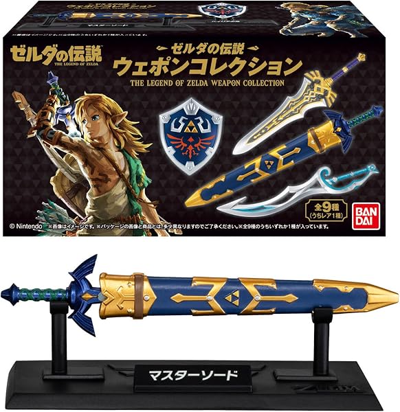 BANDAI - Spada The Legend of Zelda – Mini replica 8 cm con base – Collezione Shokugan – Blind box (modello casuale) - Idea regalo adulti e ragazzi dai 15 anni - CT92459
