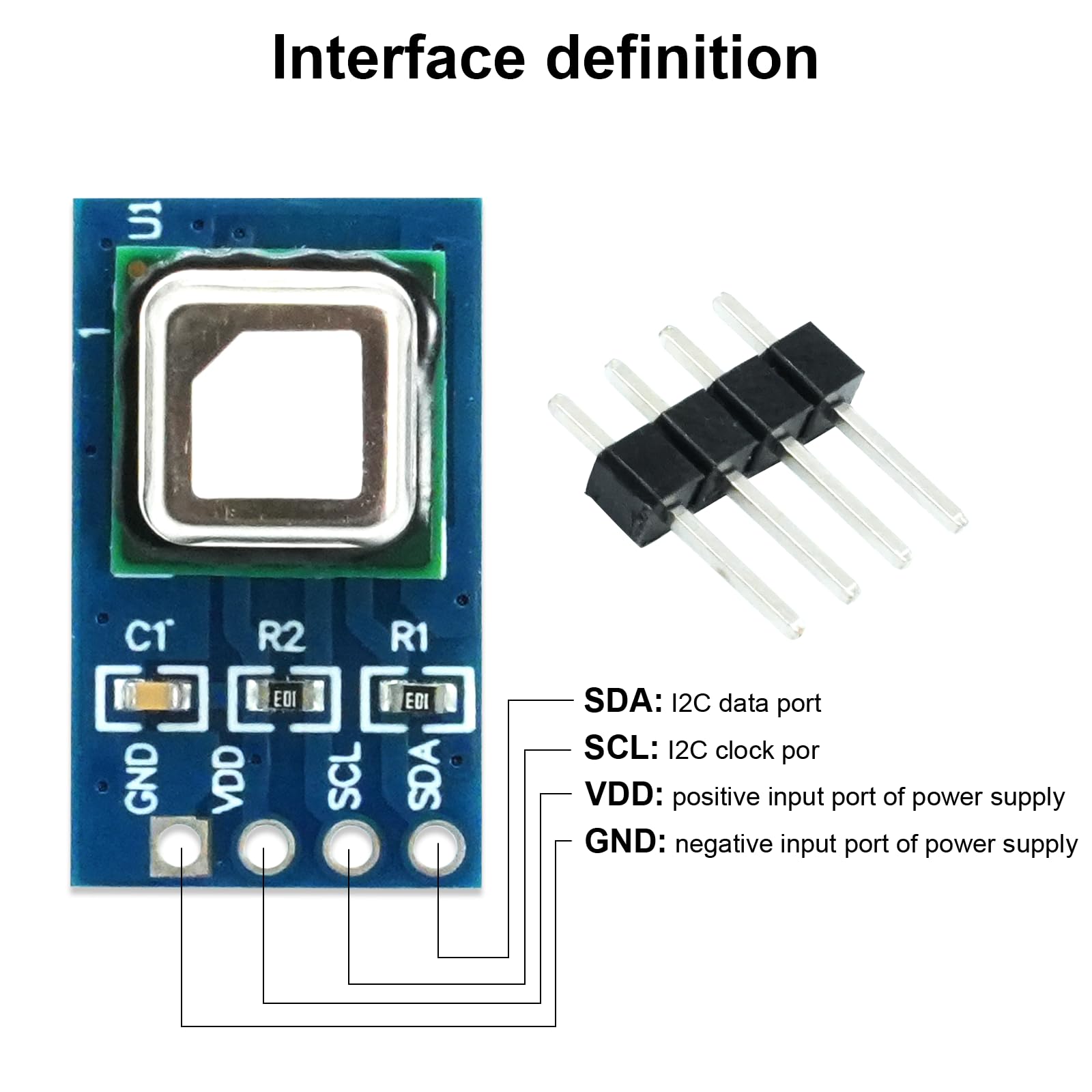 Module de capteur de gaz SCD41 SCD41 - Détecte le CO2, le dioxyde de carbone, les modules de capteur de gaz QIQIAZI SCD41, la température et l'humidité dans un capteur avec communication I2C