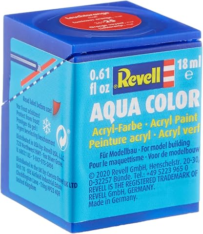 Revell - Su Bazlı Maket Boyası Berrak Turuncu Mat 18 Ml (36125)