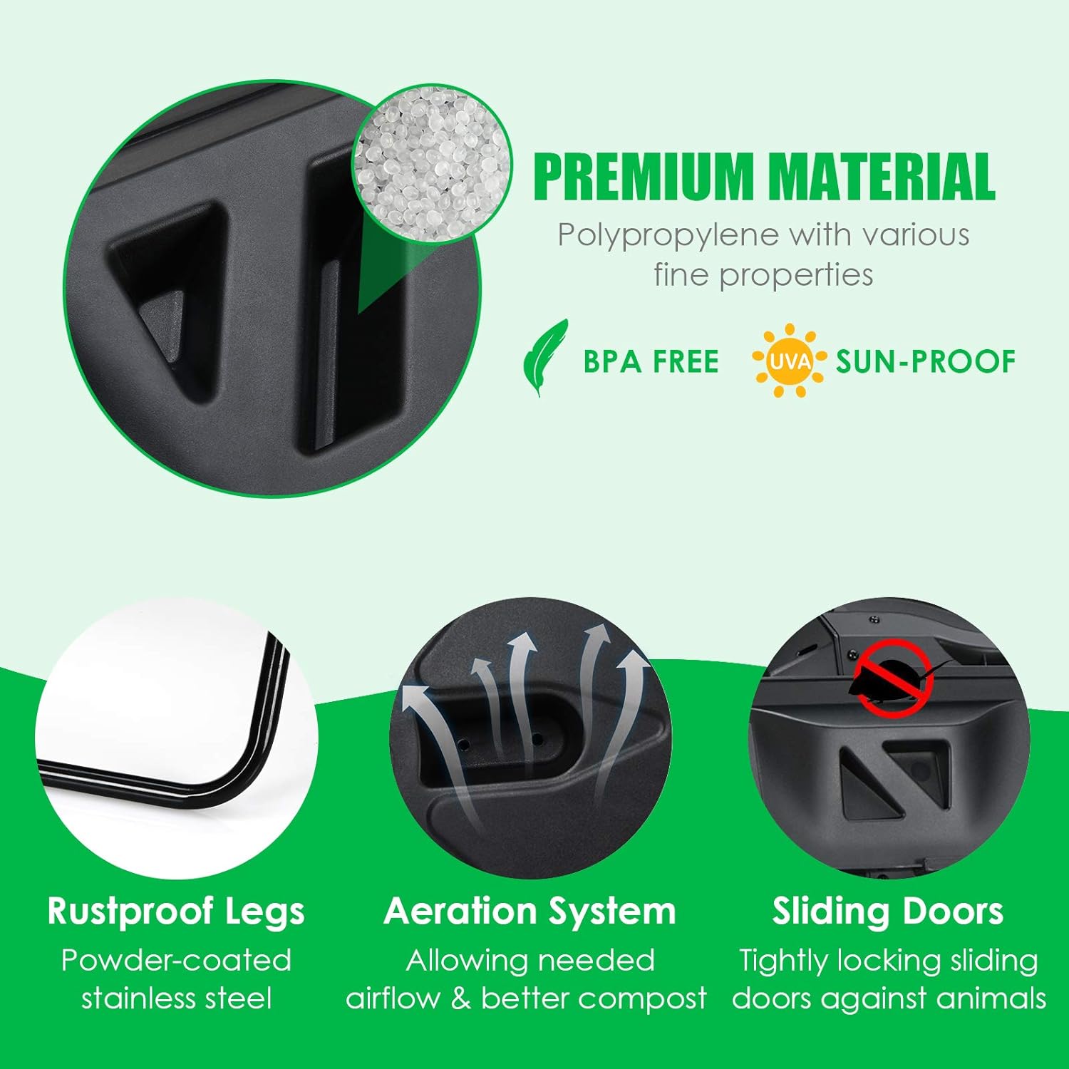 Goplus 43 Gallon Composting Tumbler, Dual Chamber High Volume Compost with 2 Sliding Doors