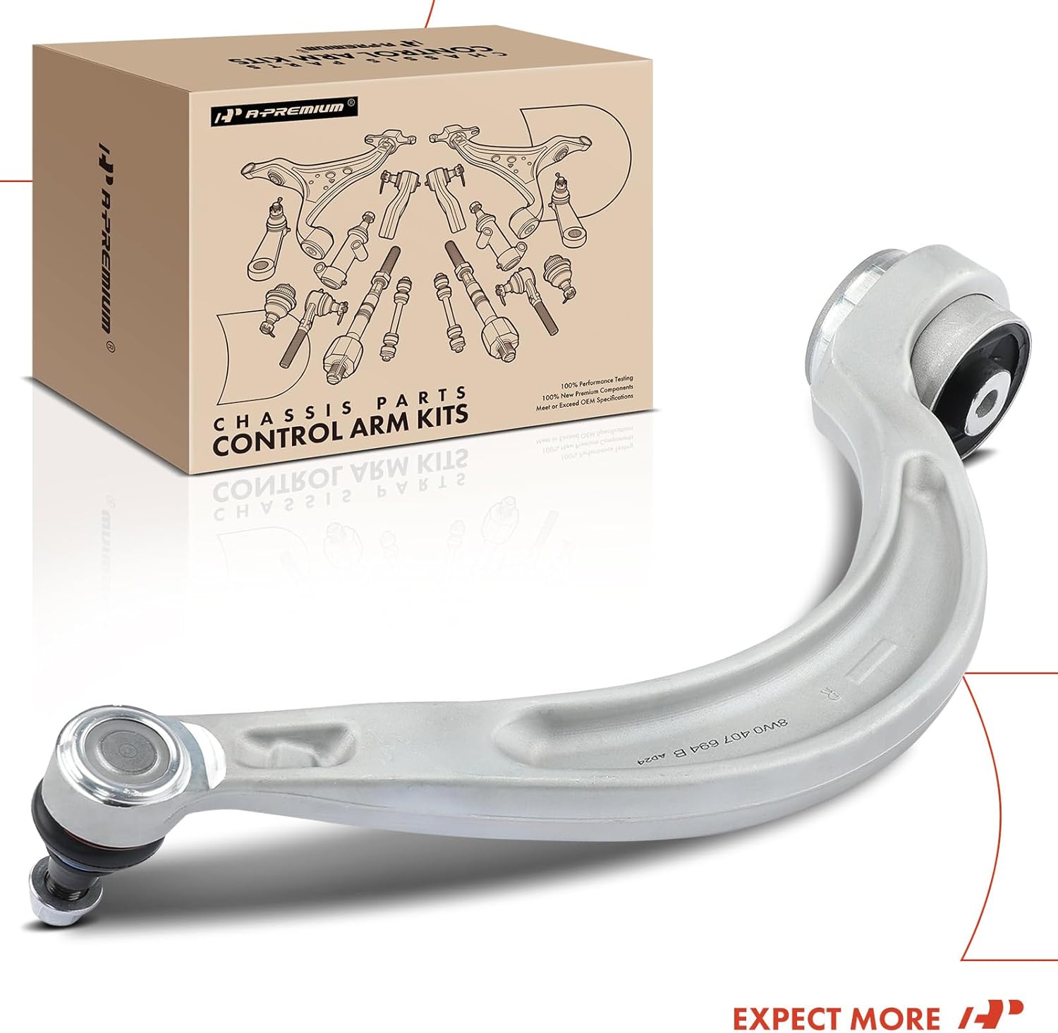A-Premium Front Right Rearward Lower Control Arm, with Ball Joint & Bushing, Compatible with Audi A4 (allroad/Quattro) 17-20, A5 Quattro/Sportback 18-21, RS5 18-19, S4/S5 Sportback 18-21
