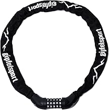 gipfelsport Bicycle Lock - Chain Lock with Numbers I Bicycle Combination Lock for Children and Adults, Black