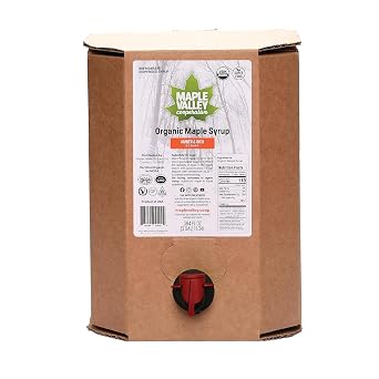 Maple Valley Organic Pure Maple Syrup, Amber & Light Better Than Pancake Syrup, Use for Coffee or All-Natural Sugar Substitute in Cooking and Baking 3 Gallon Bag in Box