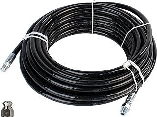 Sewer Jetter Kit 1/4" NPT x 100' Hose & 4.5 Orifice Button Nose Nozzle 4000 PSI