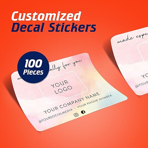 Vista 142 de DayStar Custom Signs & Design, Paquete de 60 calcomanías rectangulares personalizadas de vinilo personalizadas para logotipo de pequeñas empresas