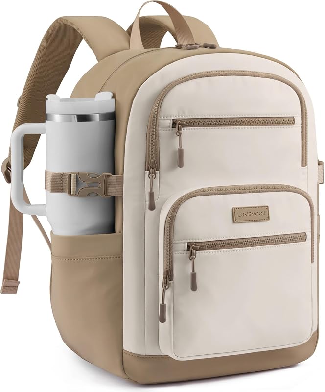 LOVEVOOK College Backpack for Women,Large High School Laptop Backpack | Computer Backpack with Cup Holder,Teen Girl Bookbag with Padded Back and Straps,Lots of Pockets Work Backpack for Women