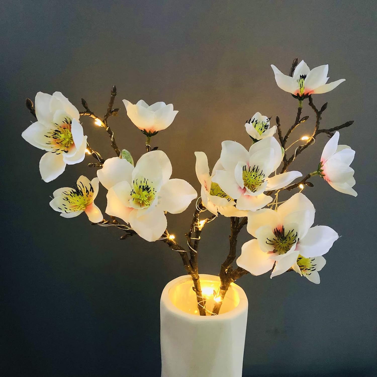 Magicherry Gehäkelte Magnolien Topfpflanze - Künstliche Blume 22cm Für Deko & Geschenk