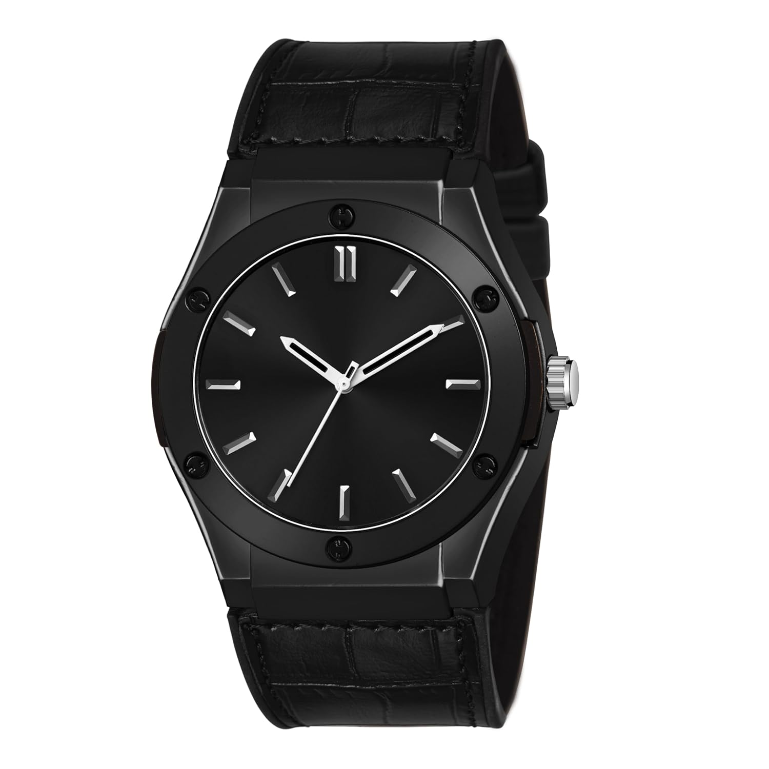 SWADESI STUFF Analog Quartz Wrist Watch for Men and Boys | Stylish Leather Strap | Classic Round Dial | Luxury Fashion Timepiece | Elegant Casual & Formal Wear Accessory