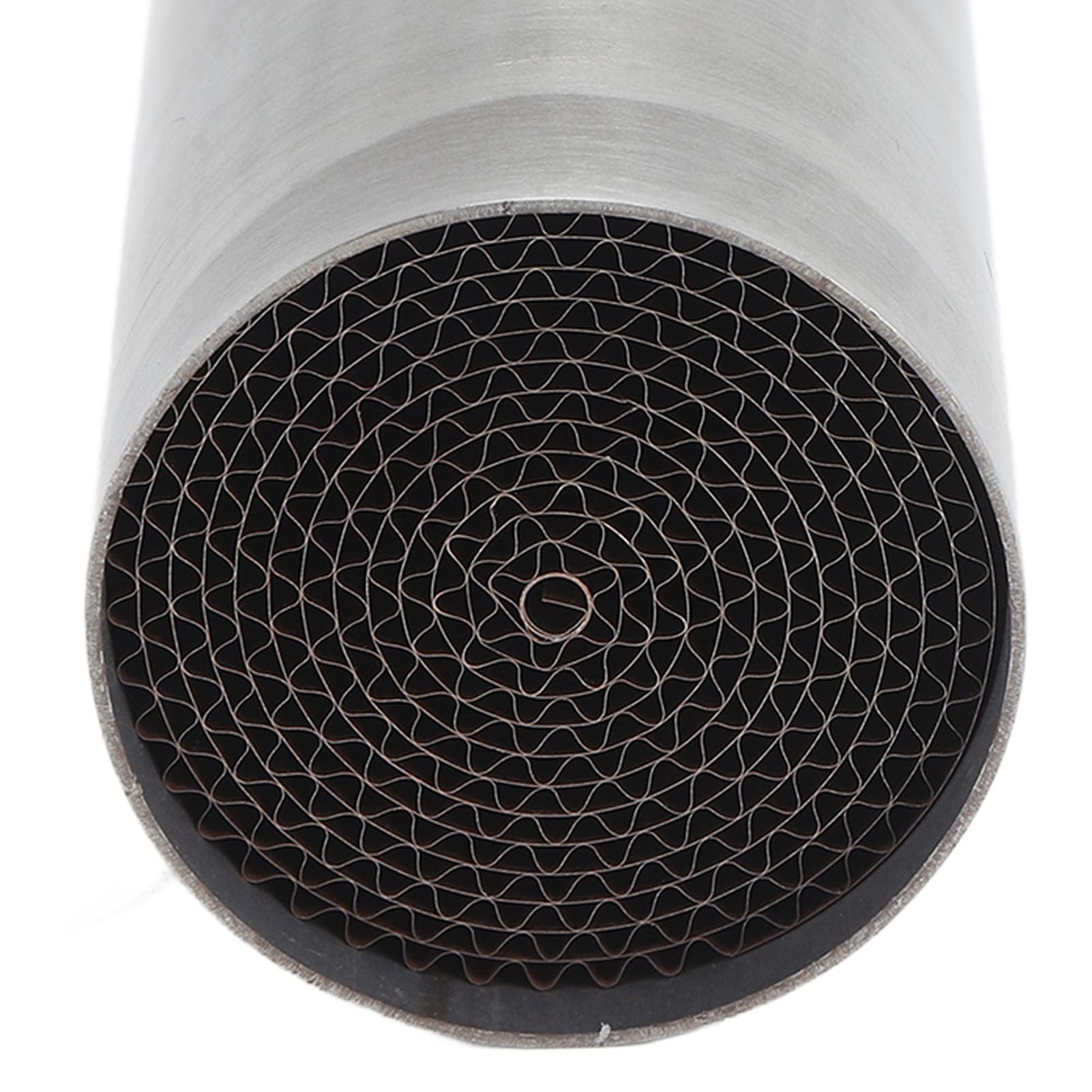 Qiilu Moto Tuyau D'échappement Catalyseur en Fer Avant Moyen Silencieux D'échappement Catalyseur Universel pour Moto (53 * 100mm)