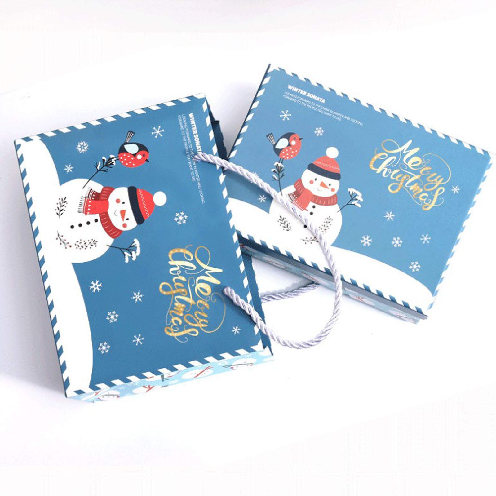 (Tres juegos) bolsas de regalo, cajas de regalo, bolsas de regalo de papel con asas, bolsas de papel navideñas, bolsas de dulces, bolsas de regalo
