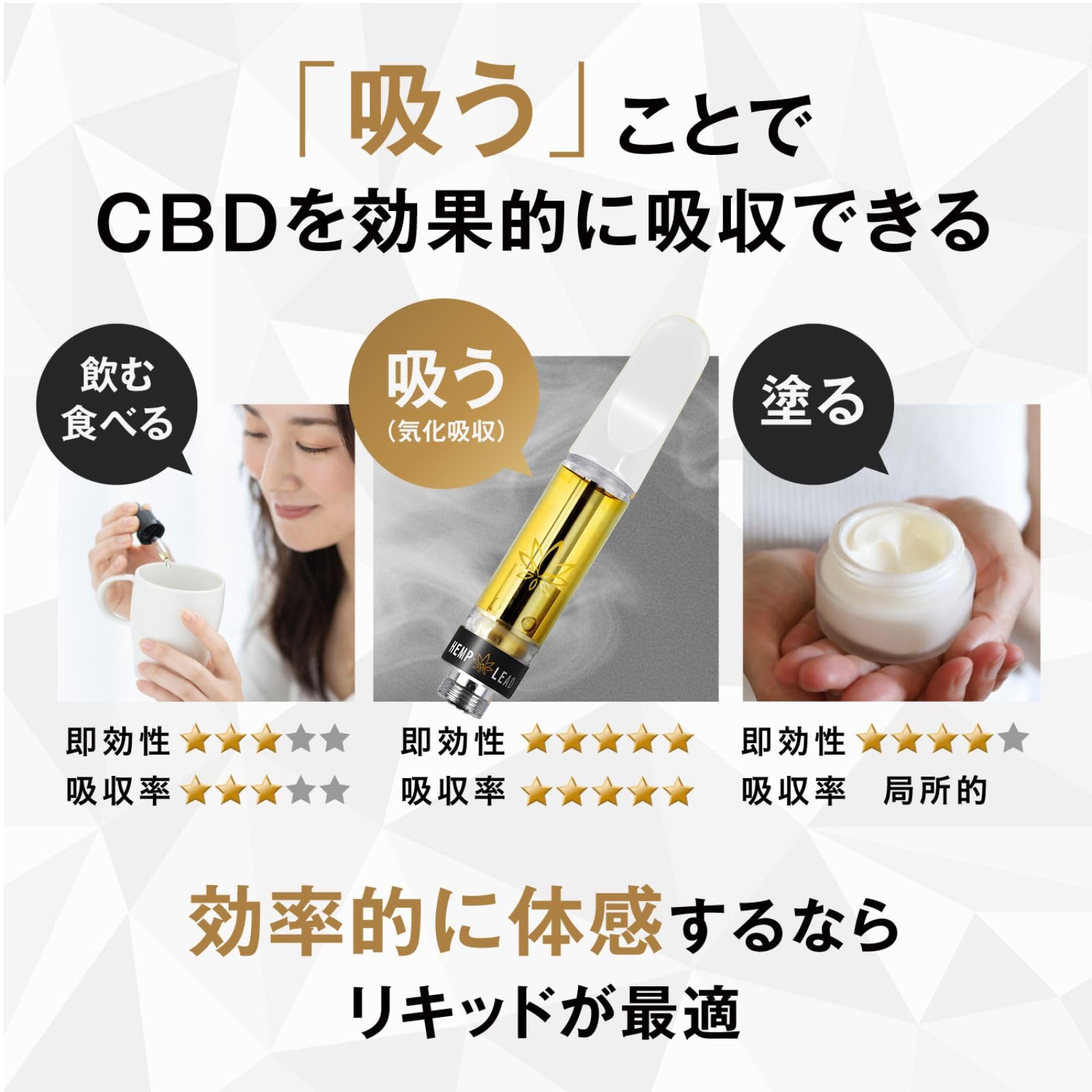 Amazon | HEMPLEAD 高濃度 CBD リキッド スターターセット 1ml CBG 