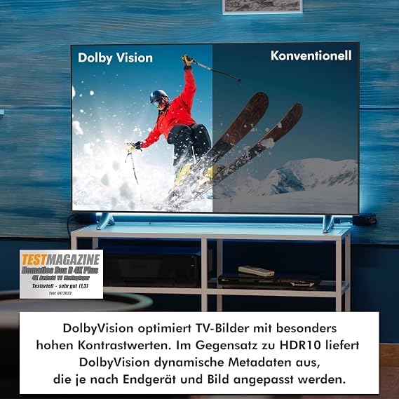 Nonic Homatics Box R 4K Plus Android TV Box - Smart TV Streaming Receiver Dolby Atmos Google Certified Netflix 4K Prime Video 4K Disney + 4K Gigabit WiFi HDMI Cable