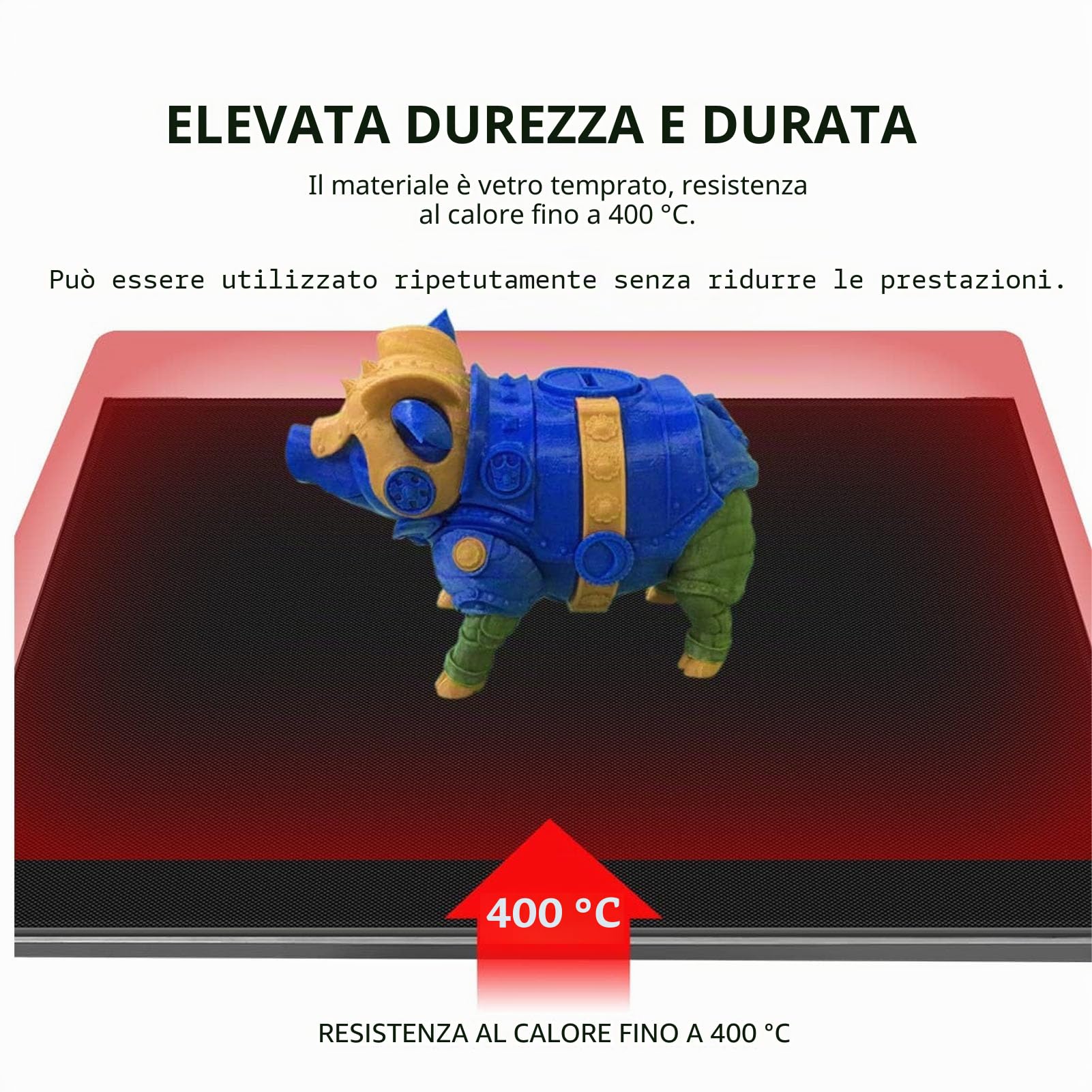 Stampante 3D Letto in Vetro Stampante 3D Lastra di Vetro Temperato Superficie di Costruzione per MEGA S 220 X 240 X 4 Mm / 8,66 X 9,45 X 0,16 Pollici