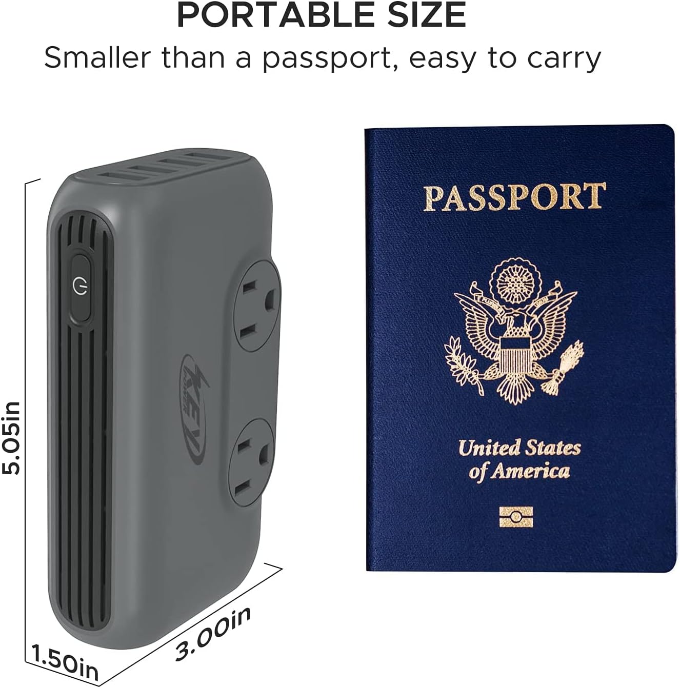 Power Converter Key Power Voltage Converter Step Down 220V to 110V, International Travel Adapter