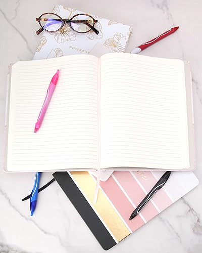 Miniatura 7 de WORLD TRAVELER Cuaderno de Diario Grande Forrado - Cuaderno de Tapa Dura que se Abre Plano con 2 Marcadores de Cinta, Diario de Escritura