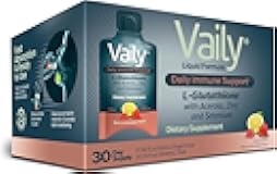Vaily Immune Support Supplement for Adults - Liquid Glutathione Supplement 500 mg w/Acerola Vitamin C Zinc & Selenium - High Potency Antioxidant, Skin Health, Detox Every Day - 30 Single-dose Vials