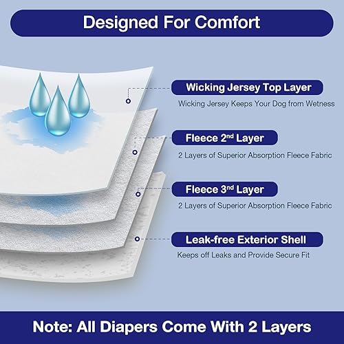 Miniatura 3 de Pet Soft Pañales para perras, paquete de 3 pañales lavables para perras en celo, bragas reutilizables para perras, pañales para cachorros (flor, L)