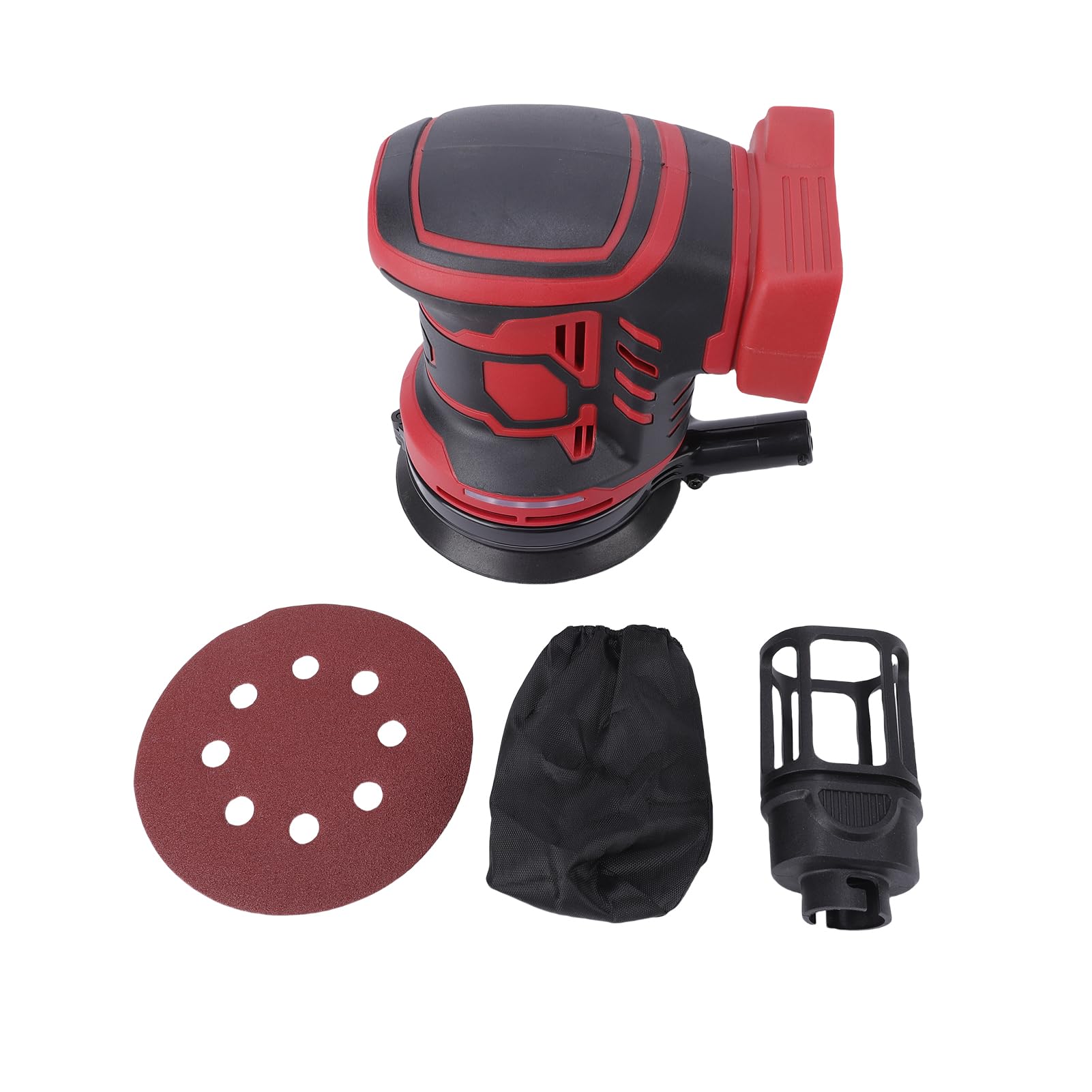 Asixxsix Lijadora orbital aleatoria de 5 pulgadas, lijadora eléctrica de mano de 300 W con 3 velocidades (7000/9500/11000 rpm) y bolsa para recoger el polvo, para pulir coches y muebles.