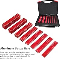 Vista 6 de plplaaoo Barras de configuración de aluminio, medidor de altura ajustable, bloques de configuración de carpintería, juego de medidores de altura