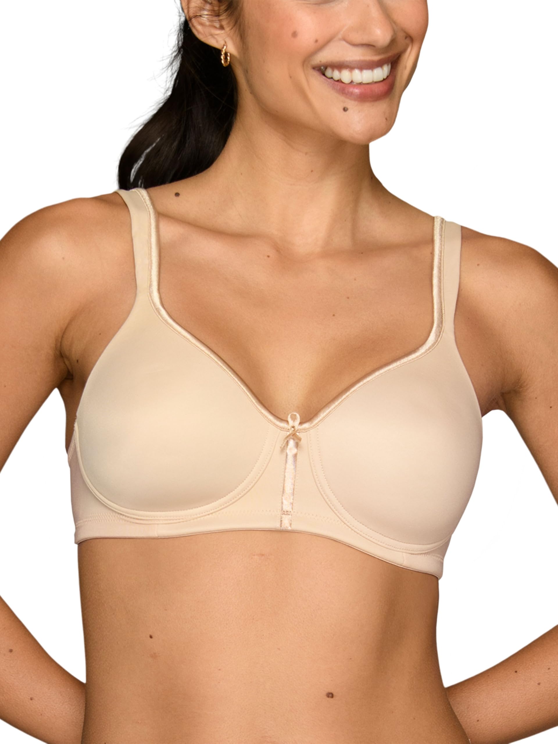 Vanity Fair Womens Bra with 2-Way Convertible Straps, Body Caress Full Coverage, Lightly Lined Cups Up to Dd