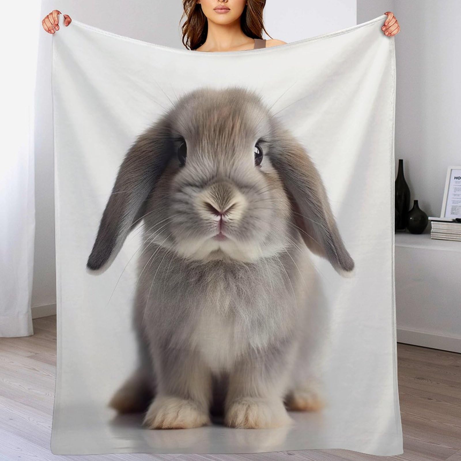 Couverture douce motif lapin pour des nuits sereines et chaleureuses