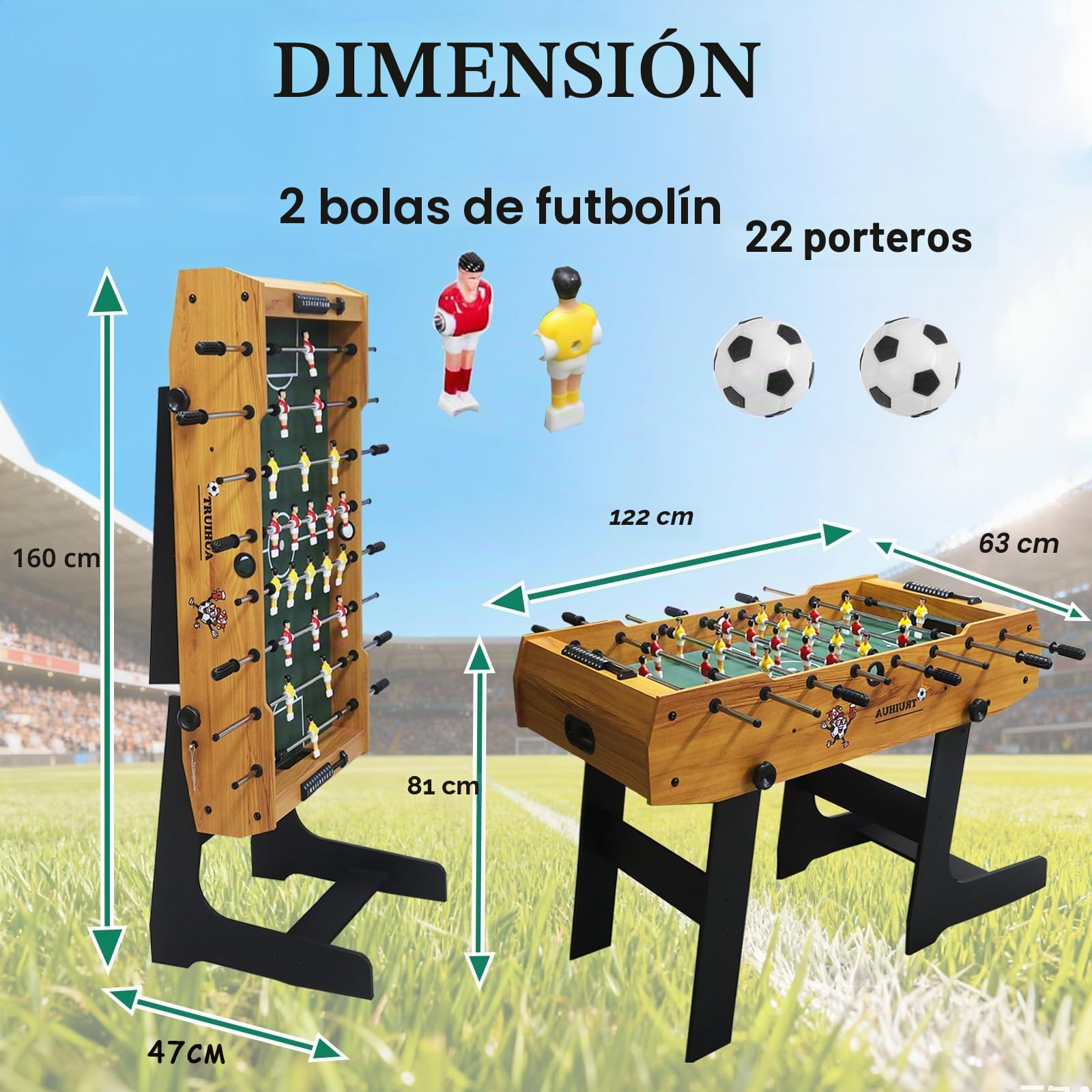Mesa de Fútbol Plegable de 4 Pies,Mesa de Juego para Interiores con 2 Pelotas para Jugar en Familia, Deportes y Diversión