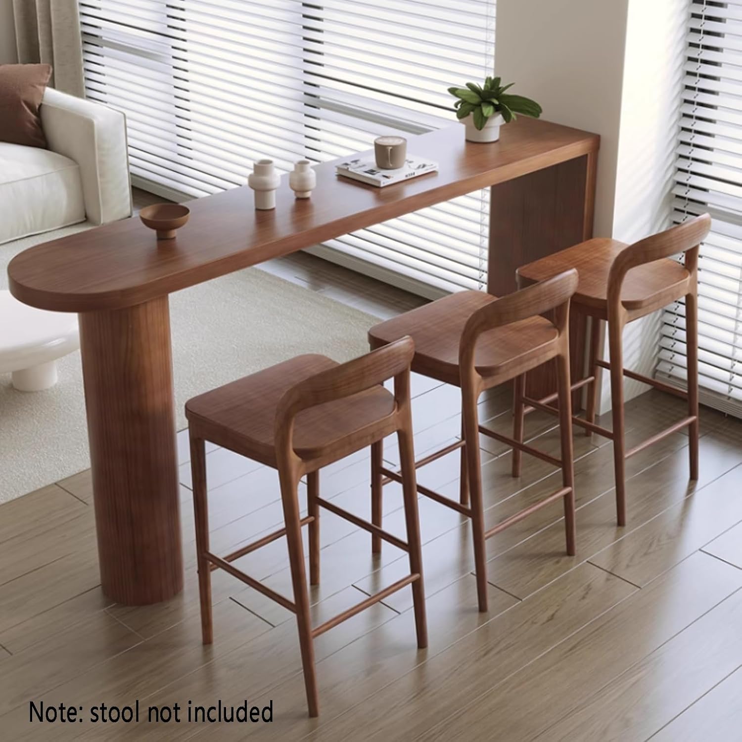 Solid Wood Tall Bistro Pub Table - Narrow Rectangle Bar Table for Kitchen Island & Patio - Space-Saving Dining Table, Perfect for Small Spaces (160x50x105 cm)