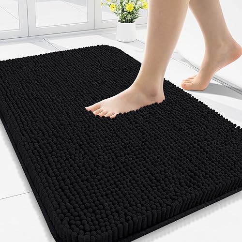 Miniatura 158 de Arotive Alfombras de Baño 30x20, Alfombras de Baño de Chenilla Shaggy Extra Suaves y Absorbentes, Lavables a Máquina con Respaldo de Goma