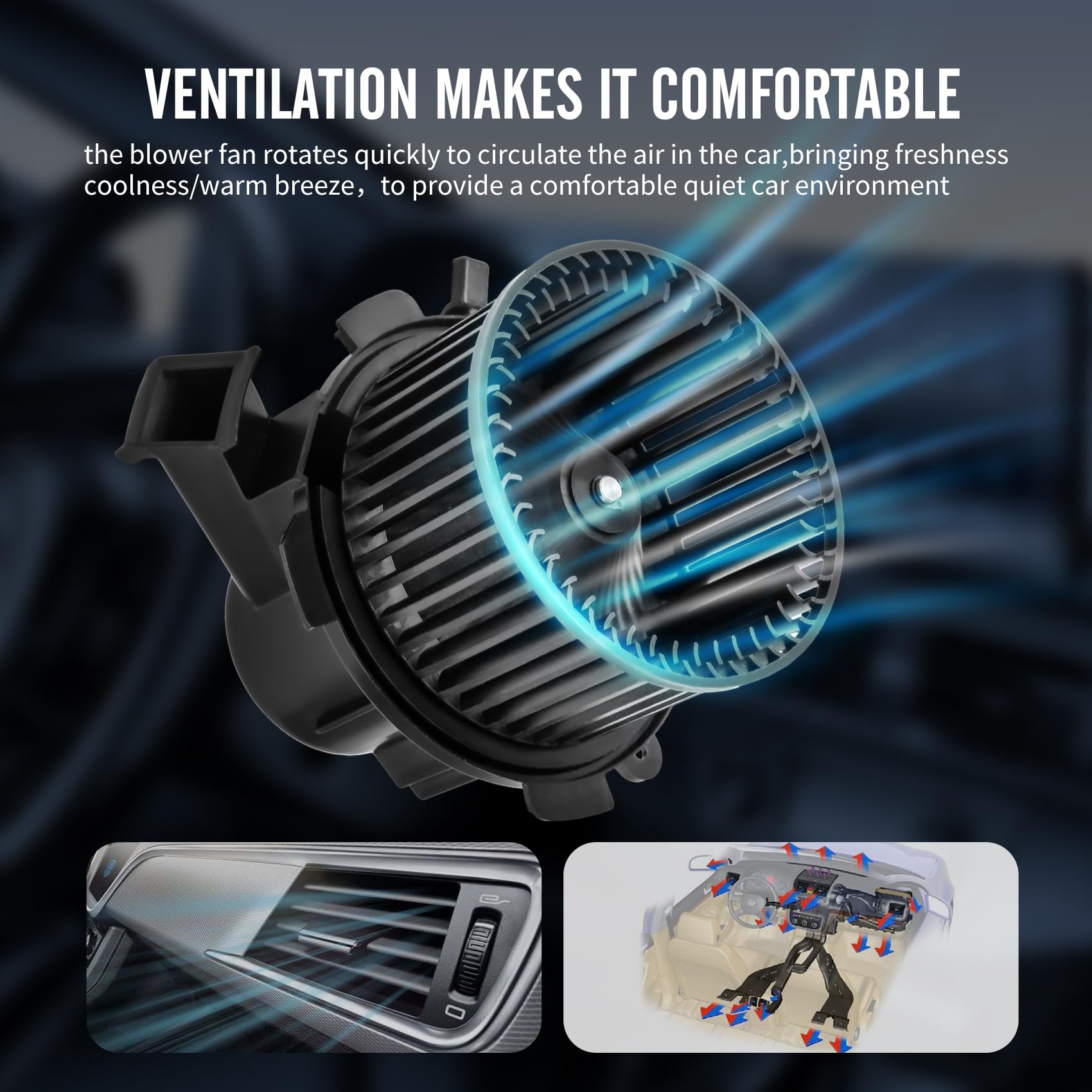 DOCAS Motore per ventola interna,Motore ventola di riscaldamento 4518301600 4518300108 compatibile per Smart Fortwo Cabrio+Coupe 451 2007-2024