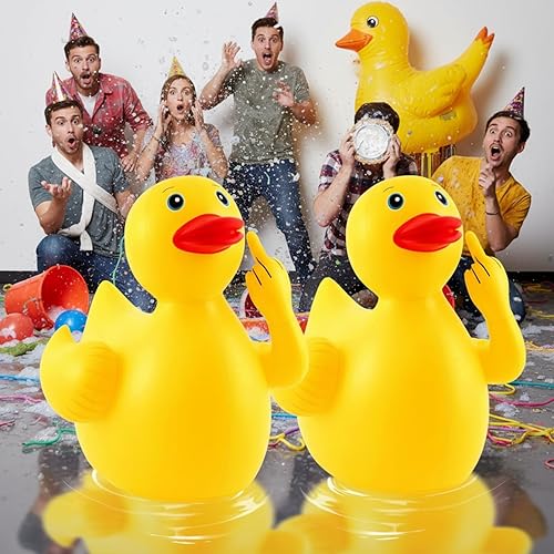 Miniatura 40 de Hungdao Paquete de 2 patos inflables gigantes de 4 pies, enorme pato de goma, pato, inflable, pato, piscina, piscina, decoración de fiesta