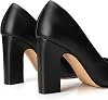 Trary Pumps de Tacón Alto para Mujer, Punta Cerrada, Tacón Grueso, Slip On, para Oficina, Fiesta, Boda, Tacón de 3.54 Pulgadas 3