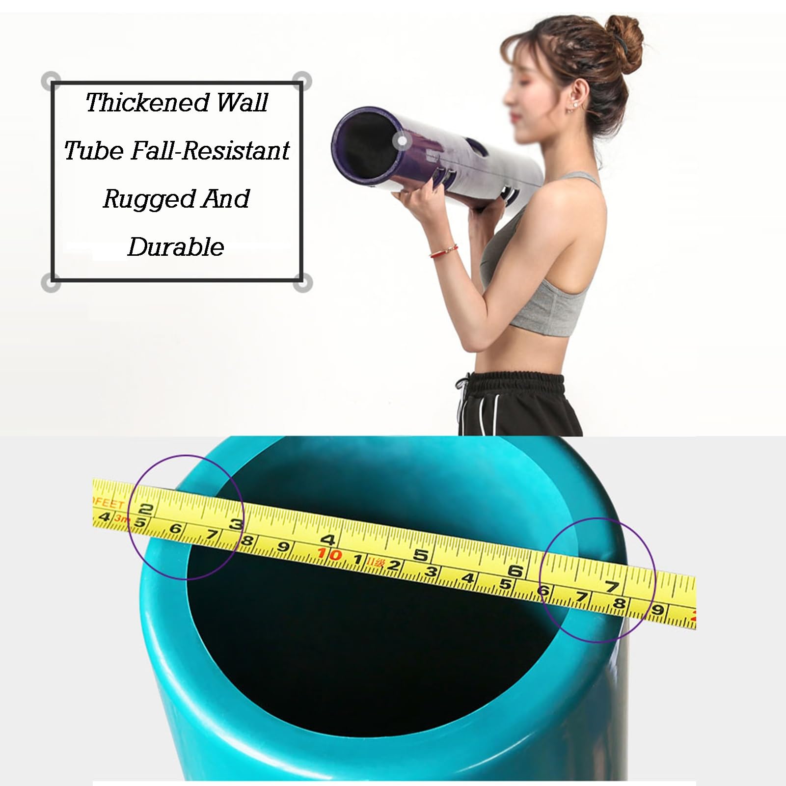 Przenośny gumowy drążek treningowy, wielokolorowa rura fitness 2-12 kg, wiadro do treningu siłowego z obciążeniem