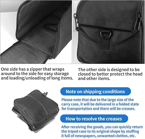 Miniatura 5 de HEMMOTOP Bolsa para trípode, 31.5 x 8.3 x 8.3 pulgadas de grosor, funda de transporte acolchada para trípode, bolsa de soporte para micrófono con