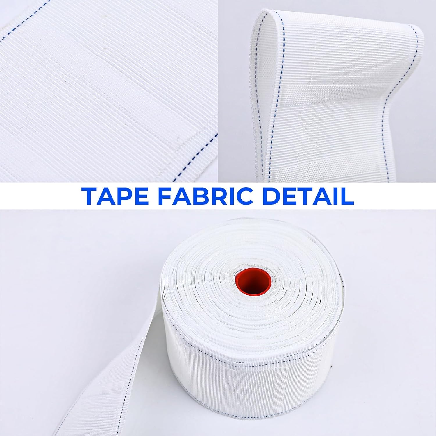 Curtain Pleat Tape, 22.2 Yards Pleater Curtains Tape with 100 Pcs Stainless Steel Pleater Hooks with 4 Prongs, Pinch Pleat Curtain Drapes Tape for Handmade DIY Pleated Curtain