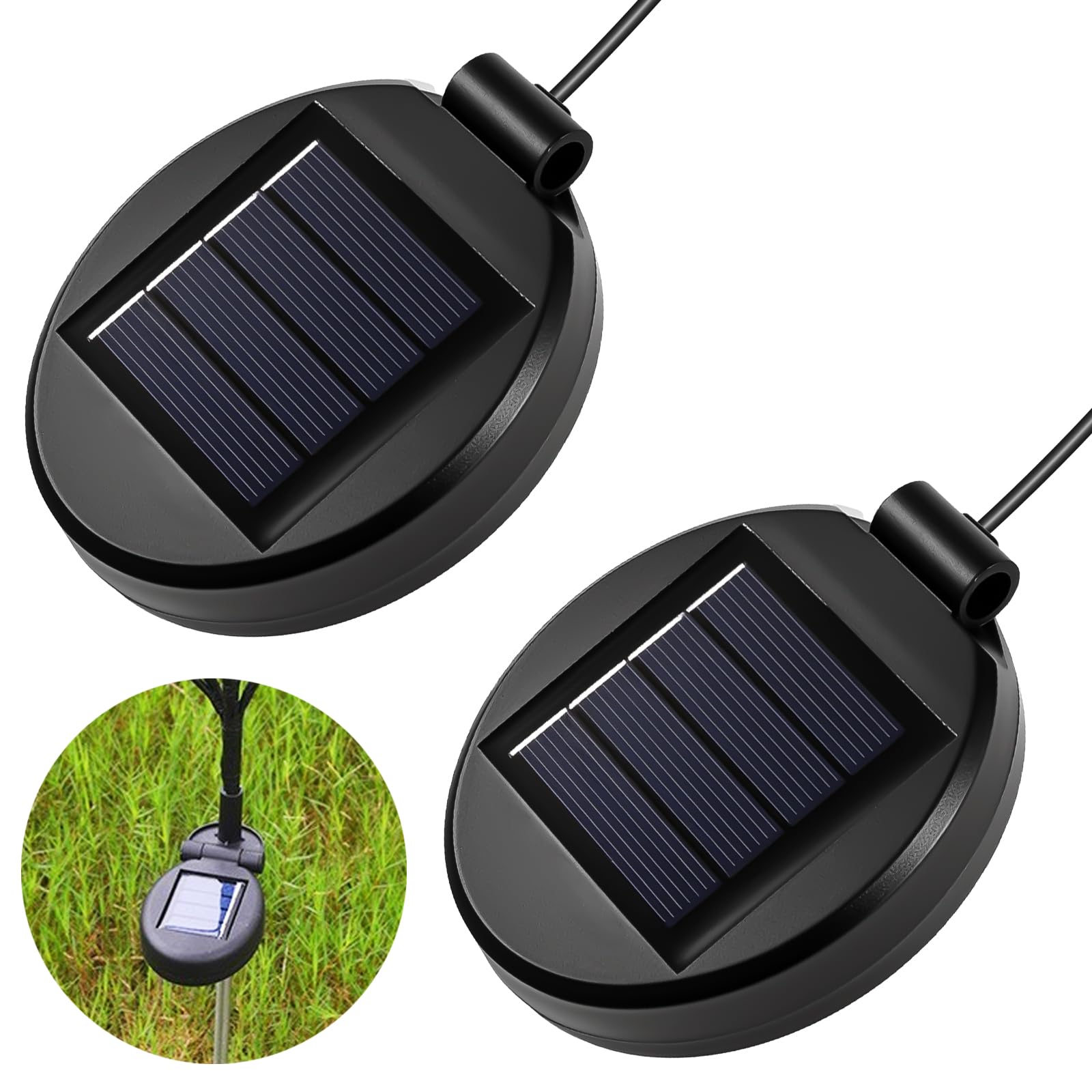 Joycabin Pack of 2 Solar Flower Lights Replacement Top Solar Battery Box Solar Lights Replacement Part for Solar Flower Lights Replacement Part Outdoor Flower Solar Lights Garden Yard Path Decoration