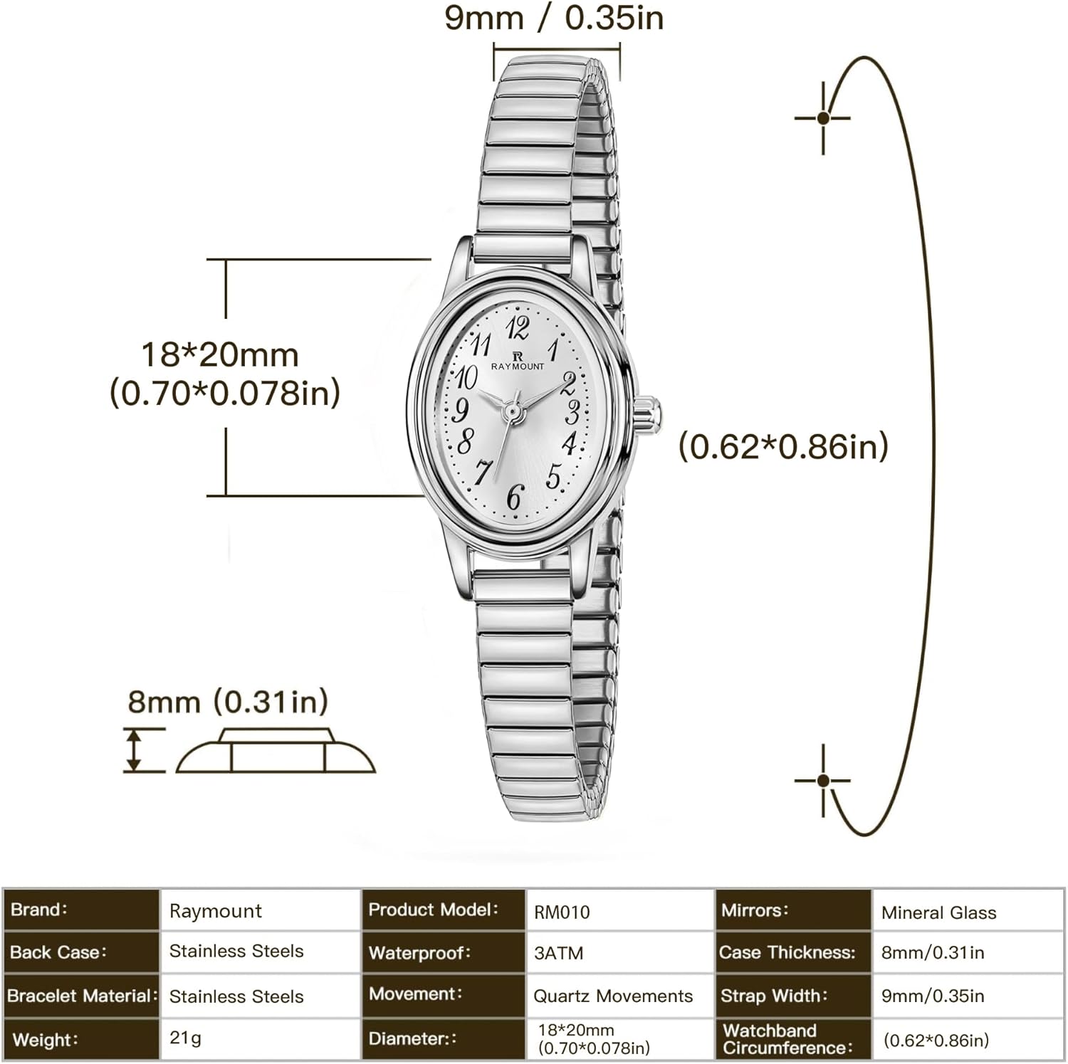 Watches for Women Quartz Wrist Watches with Stainless Steel Band - Image 7