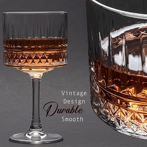 Miniatura 8 de The Buybox - Copa de vidrio extra grande, copas de copa vintage, copas de vino cuadradas grandes. Cóctel, champán, copas de margarita, cristalería