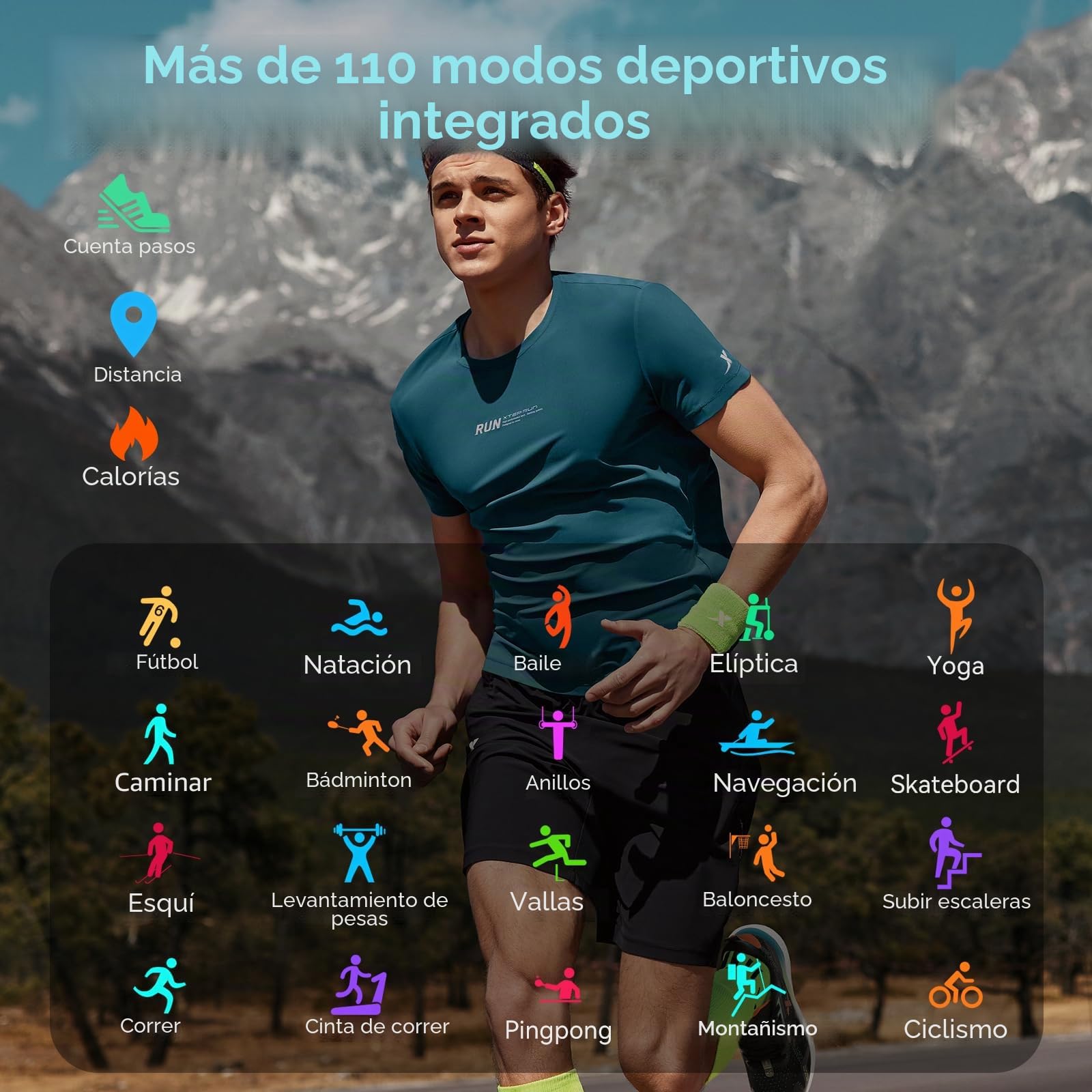 Reloj Inteligente Hombre, GPS Smartwatch 2.06" AMOLED Pantalla Táctil, Llamadas Bluetooth 178+ Modos Deportivos, Monitor de Sueño/Podómetro/Pulsómetro, Resistencia al Agua 5ATM, para Android iOS Negro
