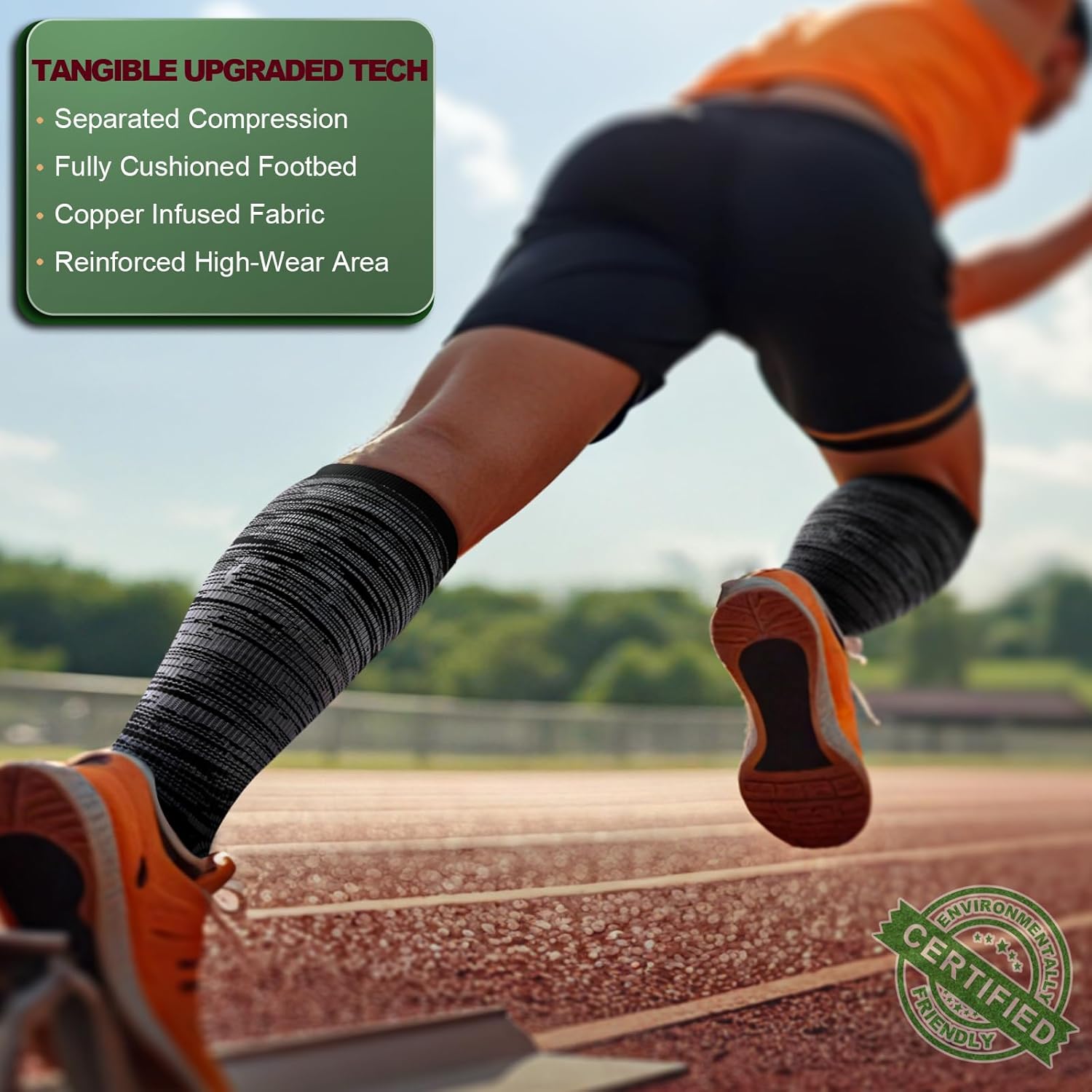 BULLIANT Men Compression Socks 3Pairs-Knee High Socks 15-20 Pressure Unise- Cushioned Sole Extra Wicking - Image 2