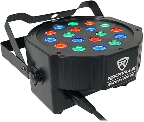 Miniatura 3 de (8) Batería Rockville PAR 50 recargable LED DMX DJ Club Wash Up-Lights+Remote