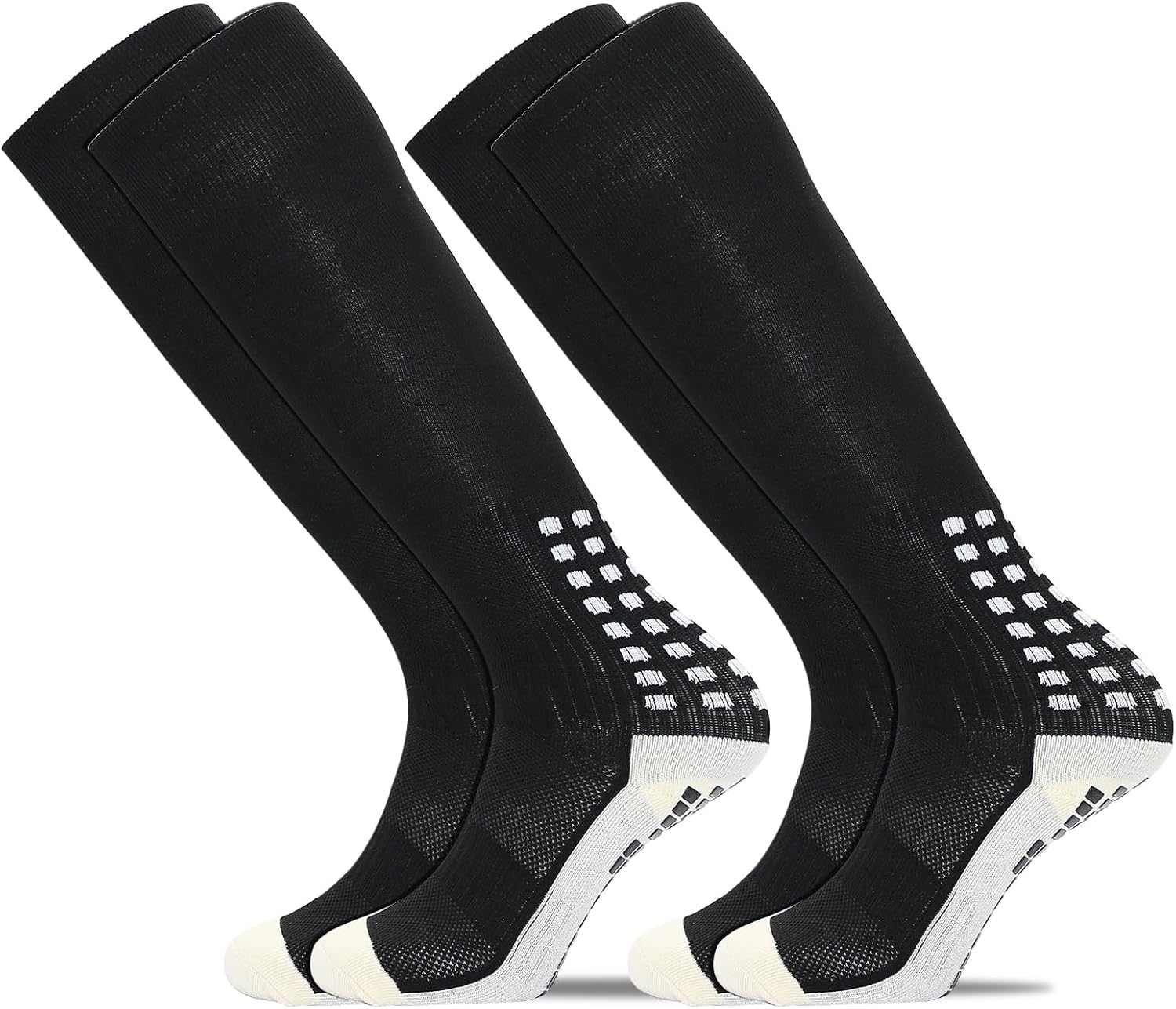 Yufree Mens Knee High Grip Soccer Socks Non Slip Long Socks for Football Basketball Sports