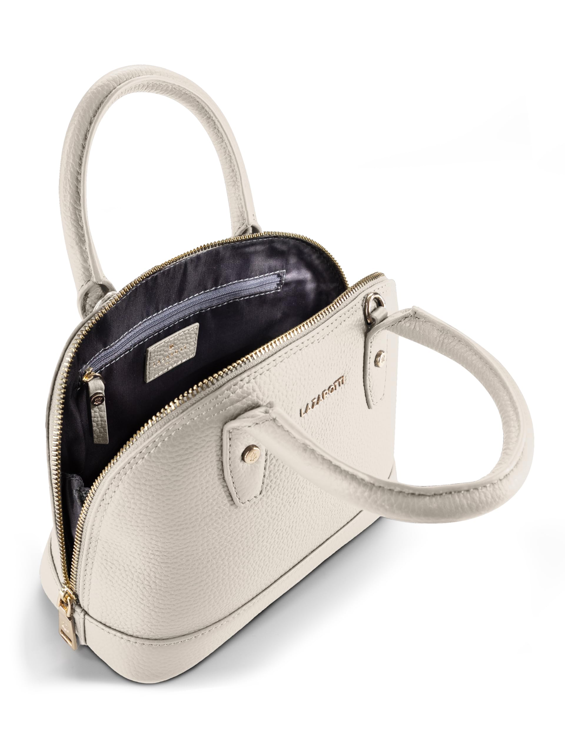 Lazarotti Bologna Leder Handtasche Damen | mit Henkel & abnehmbaren Tragegurt | mittelgroße Henkeltasche 24 cm
