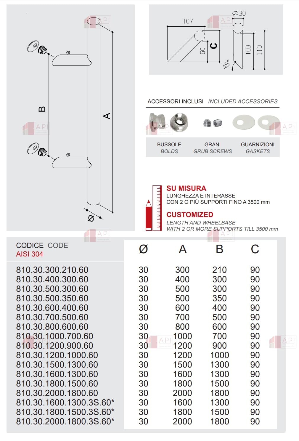 Maniglia Arizona In Acciaio Inox Satinato Per Porte - Lunghezza 500 Mm - Foto 3